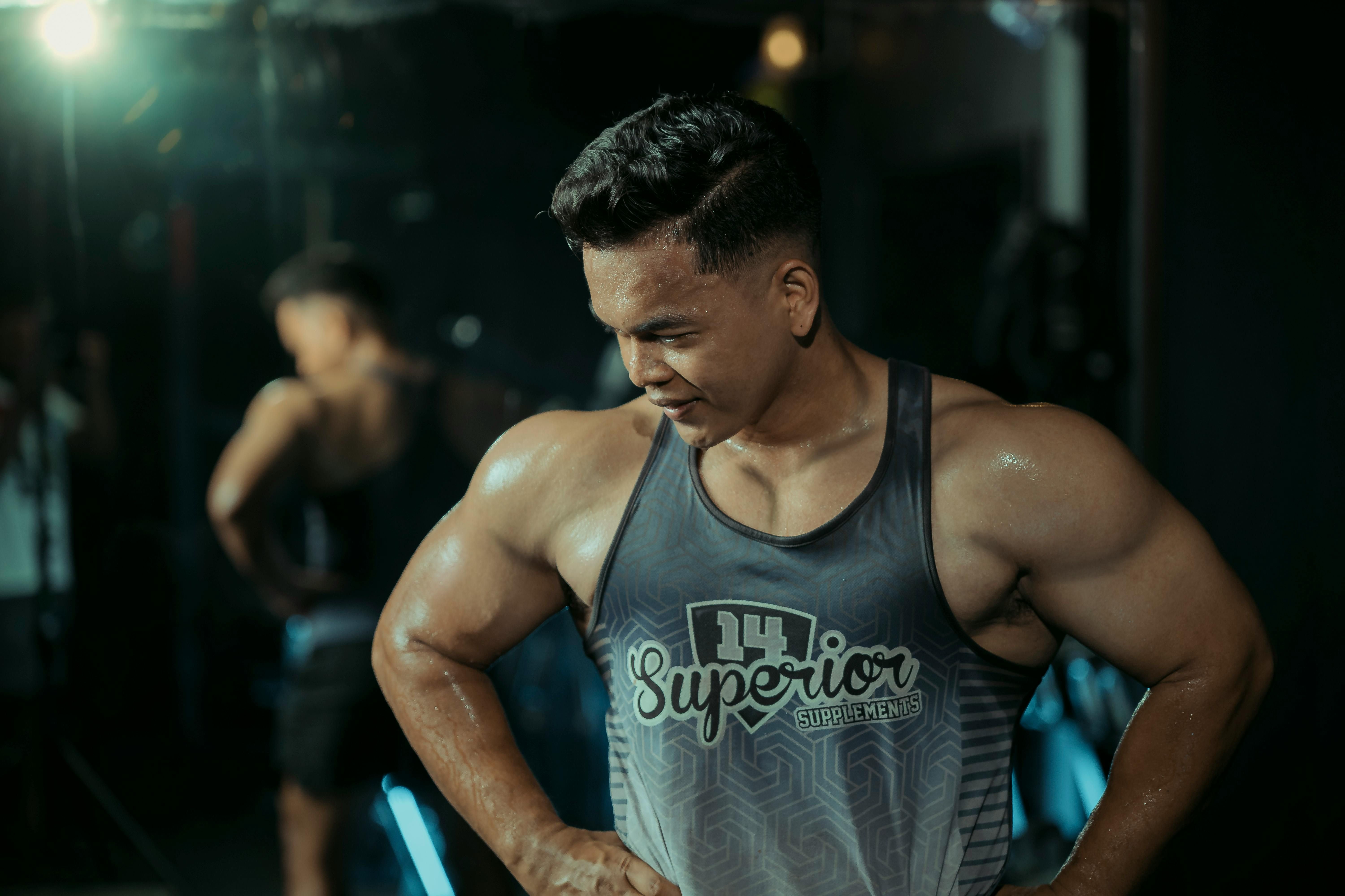 Image of strong man flexing